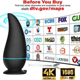 Dododuck 2023 Amplified HD Digital Antenna for Smart TV Indoor. Long 500 Miles Range, High Gain Indoor/Outdoor TV Antenna, Supports 4K and 1080p and Older Smart TVs - Magnetic Base