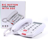 Dododuck Corded Big Button Phone for Seniors, Caller ID, Extra Loud Ringer, Adjustable Volume and Long Cord, for Hearing Impaired